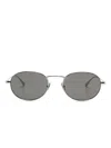 Saint Laurent Oval-frame Sunglasses In Silver