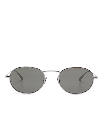 Saint Laurent Oval-frame Sunglasses In Silver