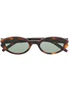 Saint Laurent Oval-frame Tortoiseshell-effect Sunglasses In Brown