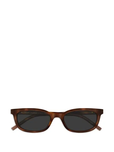 Saint Laurent Sl M160 Linea Monogram 003 Havana Grey Sunglasses In Black