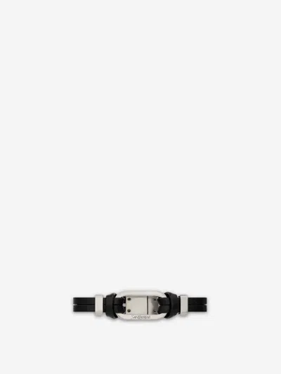 SAINT LAURENT SAINT LAURENT OVAL LEATHER BRACELET