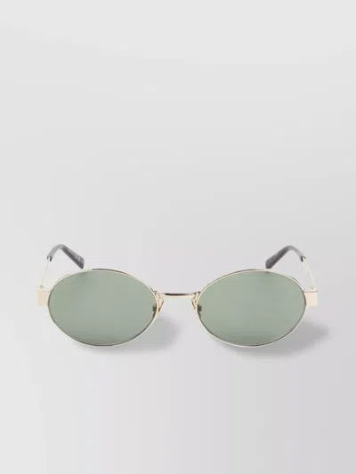 Saint Laurent Oval Metal Frame Sunglasses With Tonal Frames In Multi