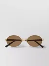 Saint Laurent Sl 692 Feminine Fashion Icons Metal Oval Sunglasses In Gold