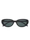 Saint Laurent Oval-shaped Frame Sunglasses In Black