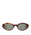 Saint Laurent Oval Sl 567 Sunglasses In Blue