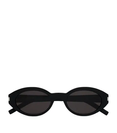 Saint Laurent Oval Sunglasses In Black