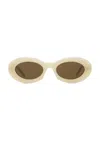 Saint Laurent Round-frame Acetate Sunglasses In Neutral