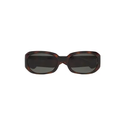 Saint Laurent Oval Tortoiseshell Sunglasses In Blue