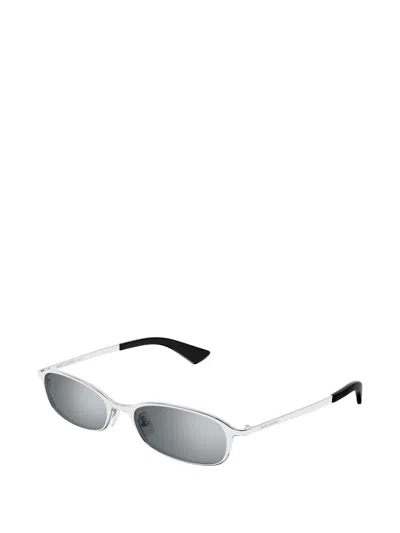 Saint Laurent Oval-frame Sunglasses In Gray