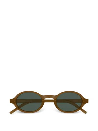 Saint Laurent Oval-frame Sunglasses In Brown