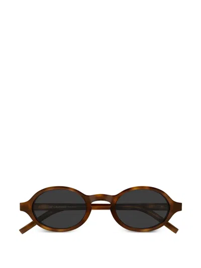 Saint Laurent Oval-frame Sunglasses In Brown