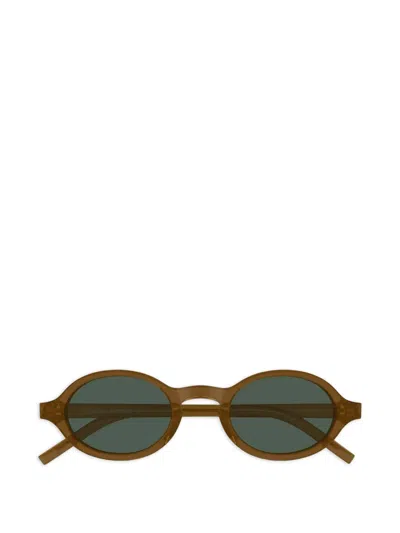 Saint Laurent Oval-frame Sunglasses In Brown