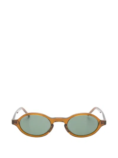Saint Laurent Round-frame Sunglasses In Green