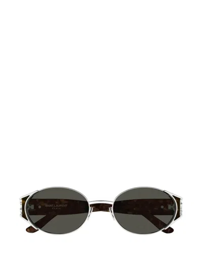 Saint Laurent Oval-frame Sunglasses In Gray