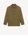 Saint Laurent Cassandre Overshirt In Cotton Linen Gabardine Clothing In Green
