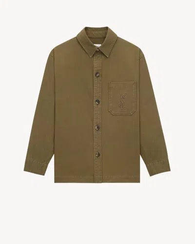 SAINT LAURENT SAINT LAURENT OVERSHIRT IN COTTON LINEN GABARDINE