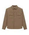 Saint Laurent Overshirt In Puppy Tooth In Brown