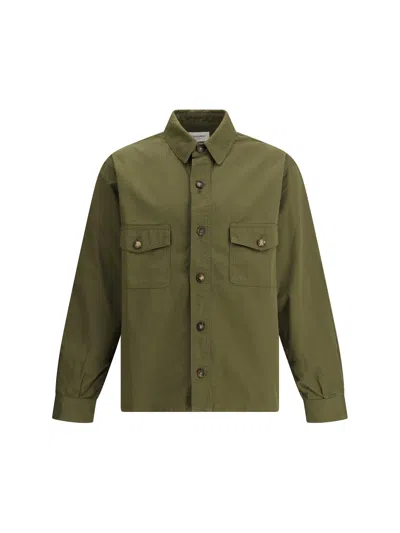 Saint Laurent Men Overshirt Shirt In Authentic Kaki