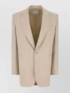 Saint Laurent White Single-breasted Jacket With Peak Revers In Wool Woman
