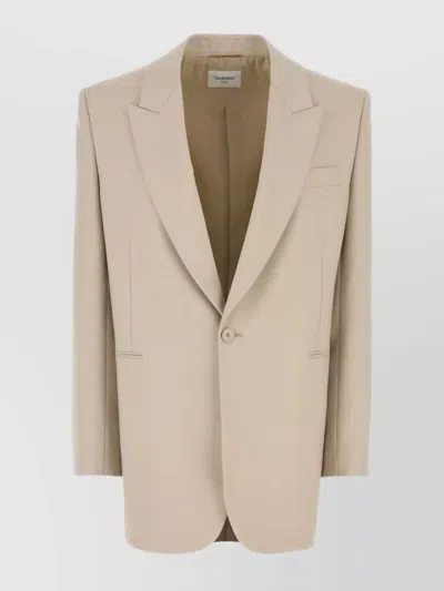 SAINT LAURENT OVERSIZE BLAZER WOOL NOTCHED LAPEL