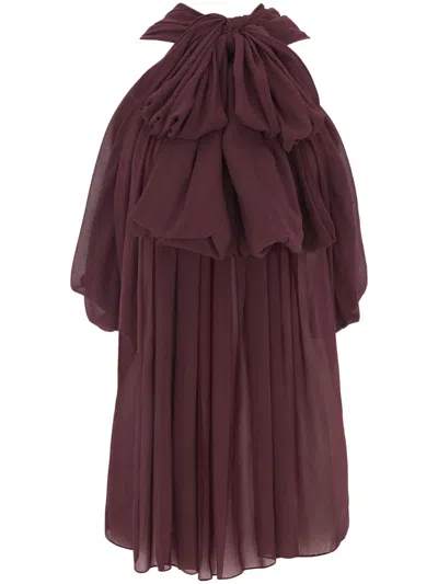 SAINT LAURENT OVERSIZE-BOW SILK BLOUSE