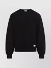 Saint Laurent Oversize Cotton Sweatshirt Ribbed Cuffs In Black