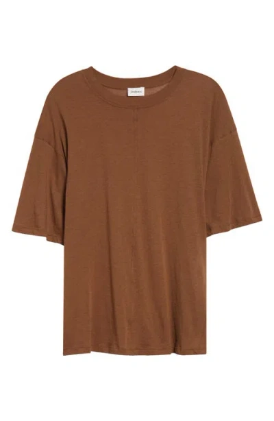 Saint Laurent Oversize Cotton T-shirt In Brown