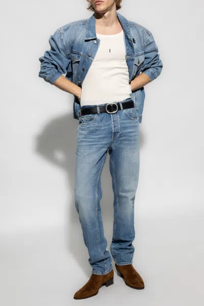 Saint Laurent Oversize Denim Jacket In Blue