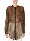 Saint Laurent Oversize Fit Shirt In Brown