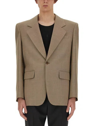 Saint Laurent Wool Suit Jacket In Brown