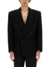 Saint Laurent Oversize Wool Jacket In Black