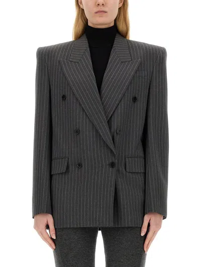 Saint Laurent Oversize Jacket In Grey