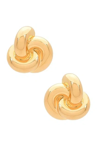 Saint Laurent Oversize Knot Earrings In Gold