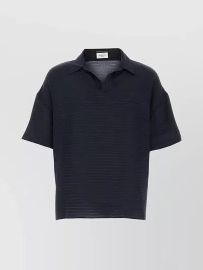 Saint Laurent Oversize Silk Polo Shirt