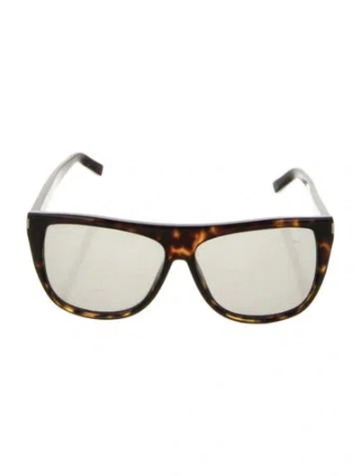 Pre-owned Saint Laurent Oversize Tinted Sunglasses In Brown
