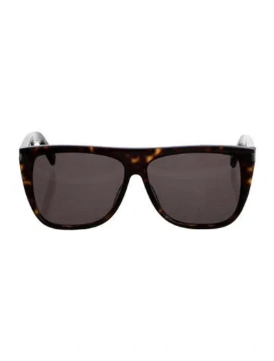 Pre-owned Saint Laurent Oversize Tinted Sunglasses W/ Tags In Brown
