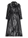 Saint Laurent Patent Double-breasted Coat In Black