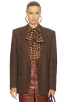 Saint Laurent Oversized Blazer In Brown