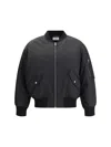 Saint Laurent Bomber Jacket In Water-repellent Nylon Serge In Black