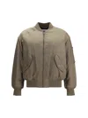 Saint Laurent Serge Bomber Jacket Puffer Jackets Green In Brown