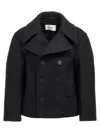 Saint Laurent Oversize Pea Coat In Blue
