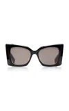 Saint Laurent Sl M119 Blaze Oversize-frame Sunglasses In Brown