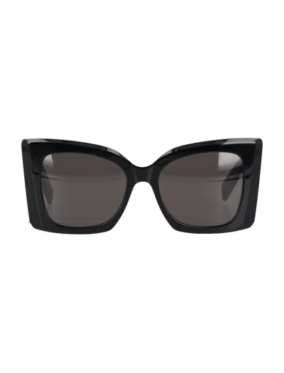 Saint Laurent Oversized Cat-eye Black Sunglasses For Women With Cassandre Logo