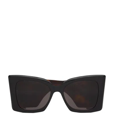 Saint Laurent Oversized Cat Eye Sunglasses In Black