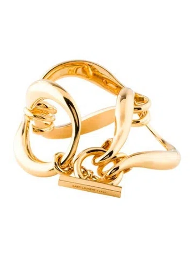 Pre-owned Saint Laurent Oversized Chain Link Bracelet, 7.25" In Multi
