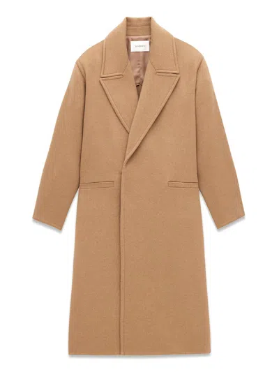 Saint Laurent Oversized Coat In Beige