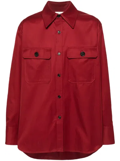 Saint Laurent Cotton Twill Shirt In Red