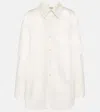 Saint Laurent Oversized Cotton Poplin Shirt In White