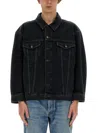 Saint Laurent Oversized Jacket In Dark Blue Black Denim