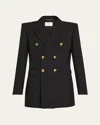 Saint Laurent Oversized Double-breasted Wool Blazer In Nero